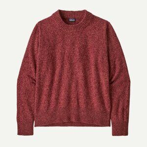 Patagonia Women's Recycled Wool-Blend Crewneck Sweater Color Dappled: Dark Ruby